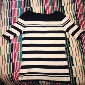 Blue and White Striped Tommy Hilfiger Shirt
